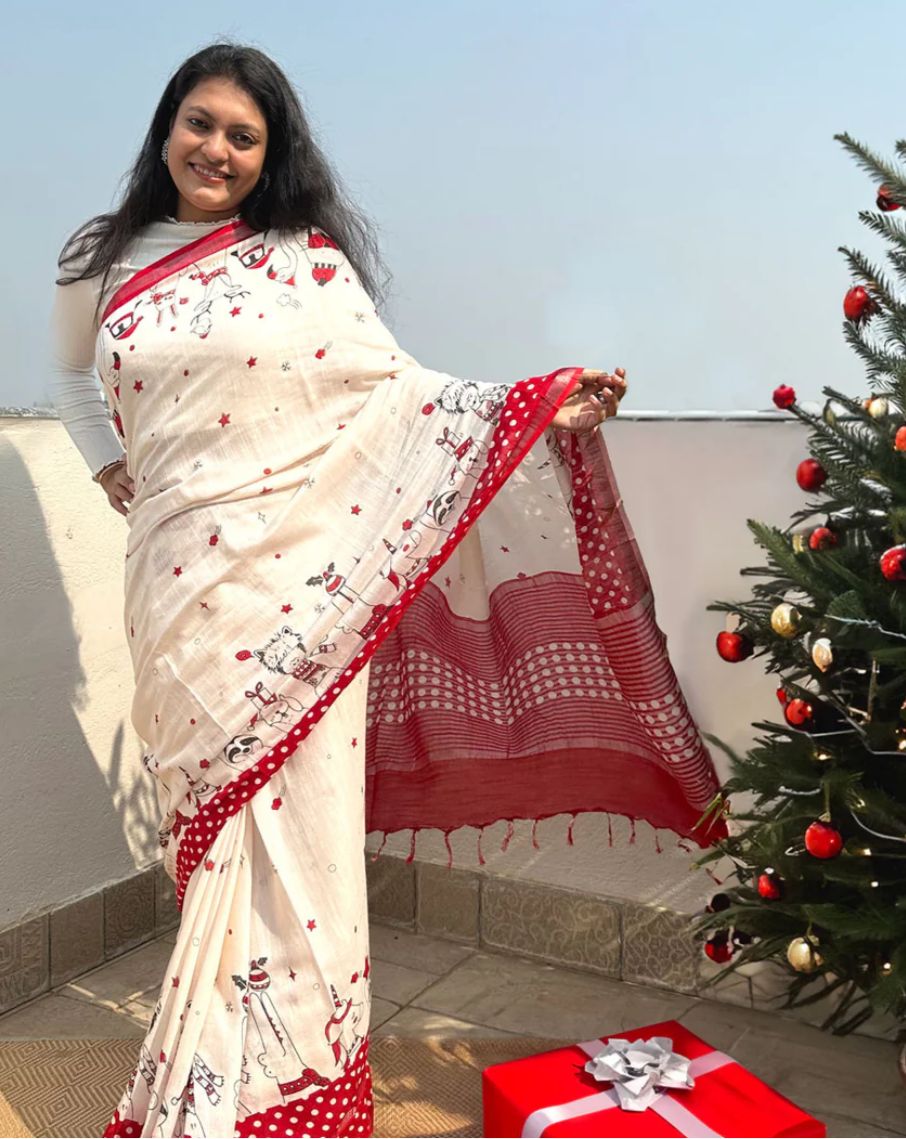 MG 336 Linen Daily Wear Printed Sarees Catalog